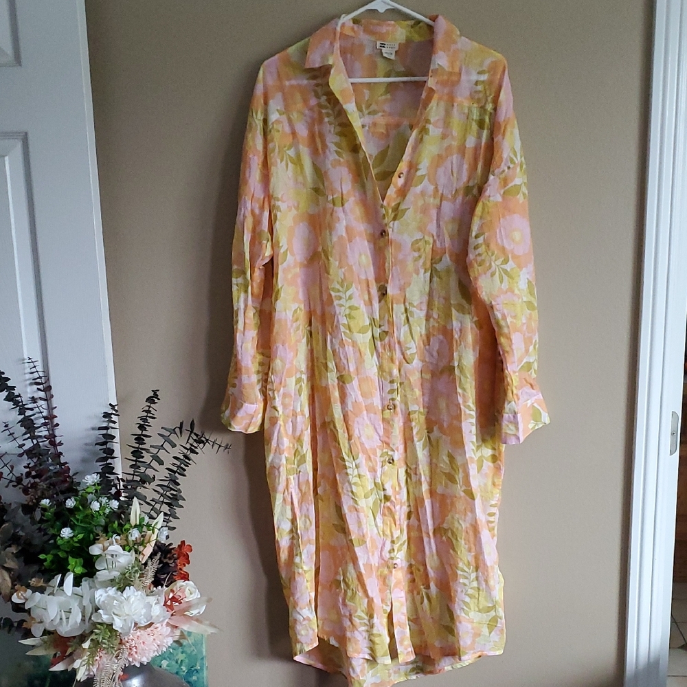 Billabong Pastel Floral Long Sleeve Dress